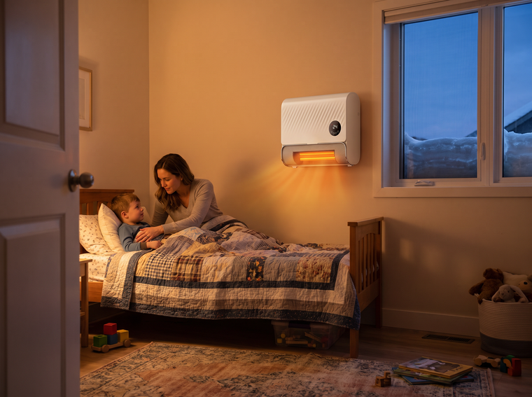 The cold back bedroom, warmed
