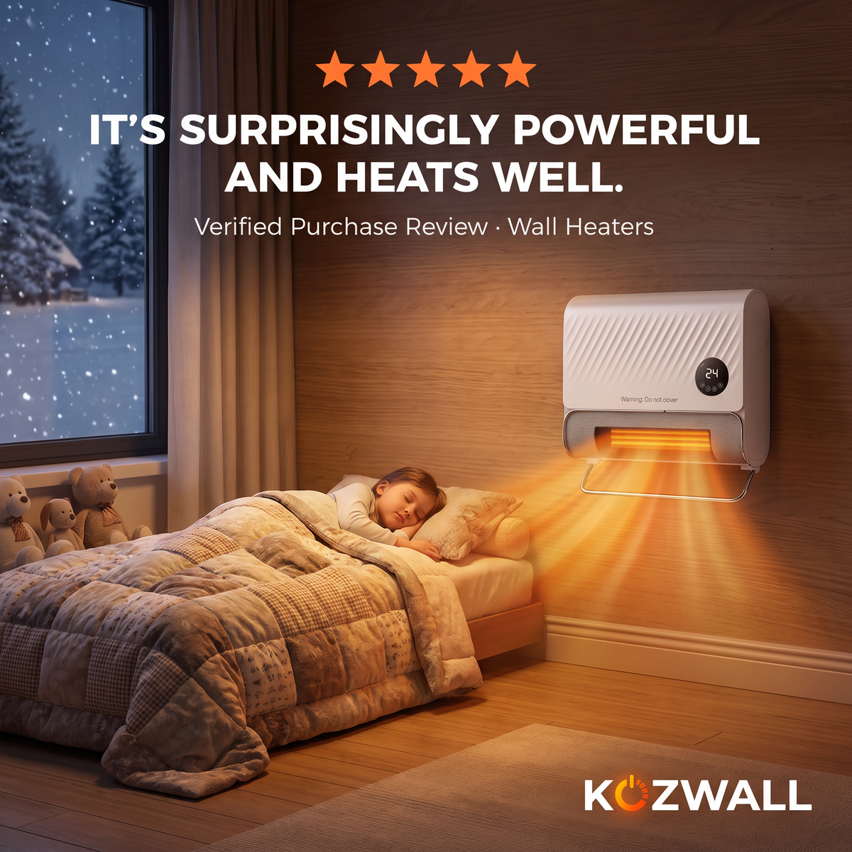 A warm child's bedroom at night